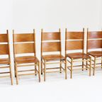 Vintage Italiaanse Eetkamer Stoelen Carlo Scarpa 1970S, Set Van 6 thumbnail 11
