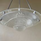 Lamp Art Deco Jaren 30 Modernistisch Matglazen Schaal Frans thumbnail 5