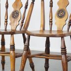 Set Van 4 Charmante Antieke Engelse Eetkamerstoelen Uit Midden 19e Eeuw thumbnail 12