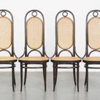 Set Van 4 Hoge Vintage Bentwood “long John” Thonet Design Stoelen thumbnail 8