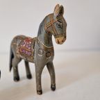 Indiaas Ghodi Huwelijks Paard Beeldjes Houten Paardjes Beeld thumbnail 7