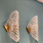 2X Vintage Hillebrand Wandlampen Wandlamp Glas Messing thumbnail 6
