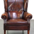Luxe Schapenleren Oorfauteuil Met Een Vast Zitkussen En Hoog Zitcomfort thumbnail 3