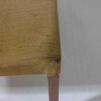Set Van 6 Elegante Mid-century Eetkamerstoelen In Okergele Stof thumbnail 10