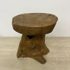 Solid Wood Tree Side Table , 1970S thumbnail 4