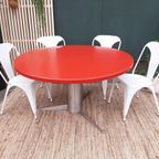 Rode Ronde Xl Eettafel 130 Cm Vintage Space Age Design Tafel thumbnail 3