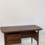 Iconisch Mid-century Teak Bureau – Tijseling Voor Hulmefa – Jaren ’50 – Cowhorn / Design Bureau / Retro Meubel thumbnail 2
