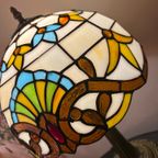 2 Stuks Art Nouveau Tiffany Stijl Tafellampje Glas In Lood Groot thumbnail 7