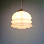 Art Deco Hanglamp In Wit Opaline Glas, 1920-30 thumbnail 8