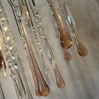Roze Teardrop Venini Model Chrome Xl Hanglamp Kroonluchter thumbnail 6
