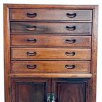Vintage Chinees Houten Ladekastje Bestekkist 1950’s thumbnail 7