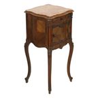 Antieke Gebombeerde Nachtkast Marmer Louis Xv Eind 19De Eeuw thumbnail 15