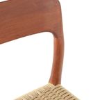 Set 4 Niels Otto Moller Stoelen Model 75 Möller Vintage Papercord thumbnail 20