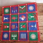 Vintage Vierkant Zweeds Handgeprint Kerst Tafelkleed Norah thumbnail 4