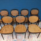 7x Vintage Rotan Stoelen, Model 215r, Thonet thumbnail 5