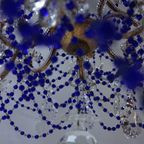 Vintage Kobalt Blauwe Murano - Glas En Kristal - Kroonluchter Met Kralen thumbnail 18