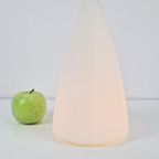 Vintage Frosted Wit Glas Kegel Tafellamp 1969 Mid Century thumbnail 3