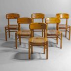 Set Van 6 Deens Mid-Century Eetkamerstoelen Van Rainer Daumiller In Dennenhout, 1960S thumbnail 2