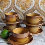 Vintage "grès De Rigny" Stoneware Kop & Schotels (5 Stuks) – Prachtig Frans Design thumbnail 13
