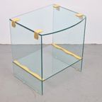 Vintage Bijzettafel Messing Glas Side Table Regency ’70s thumbnail 12