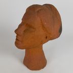 Geboetseerde Terracotta Buste - Groot Formaat - 1960'S thumbnail 2