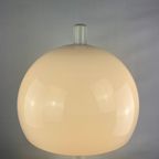 Large Mid-Century Fully White Acrylic Mushroom Table Lamp Xl 1970 thumbnail 5