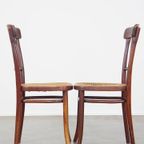 Set Van 2 Originele Vintage Thonet Design Bistro Stoelen Met Gematte Zitting thumbnail 3