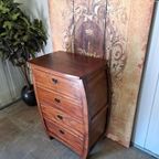 Oude Ovale Teakhouten Ladekast, Commode, Haltafel thumbnail 2