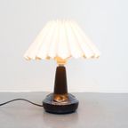 Vintage Tafellamp Soholm Denmark Keramiek Met Plisse Kap thumbnail 15
