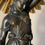 Henri (Emile Adrien) Trodoux (1875 - 1899). Origineel Bronzen Beeld Op Marmeren Voet. thumbnail 2