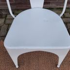 4X Tolix Style Eetkamerstoel Vintage Design Witte Stoelen thumbnail 6