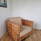 Ligne Roset Stijl Gewoven Design Fauteuil. thumbnail 2