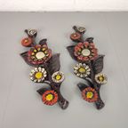 2X Vintage Wanddecoratie Bloemen thumbnail 2