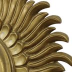 Vintage Zonnespiegel Sunburst Spiegel Convex Goud Hars 42Cm thumbnail 2