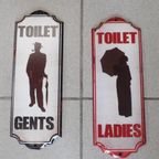 Toilet "gents - Ladies" Metalen Platen. thumbnail 2