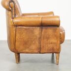 Comfortabele, Gezellige Armchair Gemaakt Van Schapenleer Met Een Correcte Afwerking Met Siernagel thumbnail 4