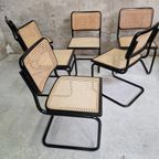 Set Van 6 Cesca Stoelen Marcel Breuer Stijl Webbing Stoelen thumbnail 9