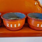 Oranje Zand Zeep Soda Rekje Antiek Emaille Wandrek thumbnail 5