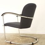 Vintage Bauhaus Armchair By W.H. Gispen For Gispen, 1930S | Re-Upholstered thumbnail 9