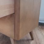 Vintage Nachtkast Bedside Table Nachtkastje Hout Lade thumbnail 5