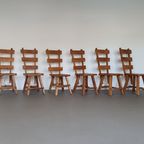 Olm Wood Brutalist Wabi Sabi Dining Set / 6 Chairs / Table. thumbnail 6