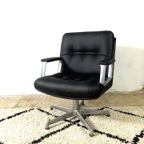 Office Chair On Wheels In Leatherette By Vaghi, Italy, 1960S thumbnail 4