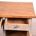 Vintage Bureau Hout | Oud Bureau | Houten Bureau Grijs thumbnail 5