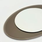 Italiaanse Vintage Ovale Spiegel Met Taupe Getint Glas thumbnail 14