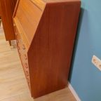 Vintage dyrlund Deense Secretaire Bureau Kast Ladekast thumbnail 4