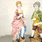 Duo Italiaanse Porseleinen Beelden 73Cm thumbnail 3