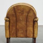 Unieke En Charmante Kinder Fauteuil/ Armchair Gemaakt Van Rundleer In Art Deco Stijl In Een Licht thumbnail 5