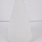 Vintage Frosted Wit Glas Kegel Tafellamp 1969 Mid Century thumbnail 7