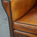 Strak Vormgegeven Schapenleren Artdeco Design Fauteuil Met Prachtige Details thumbnail 13