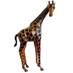 Set Mid-century Handgeschilderde Lederen Giraffen Xl 1970’s thumbnail 4